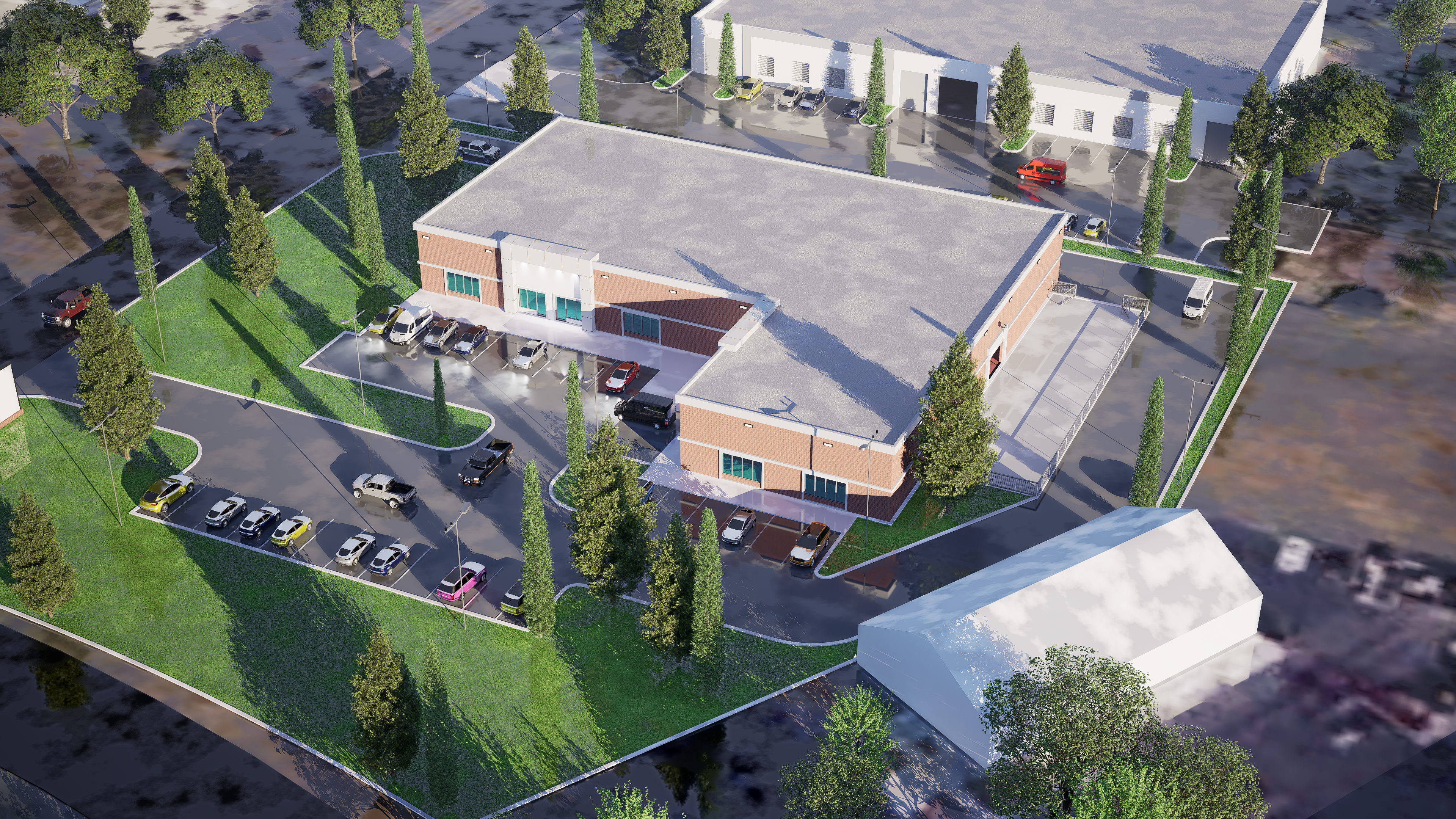 Warehouse aerial view